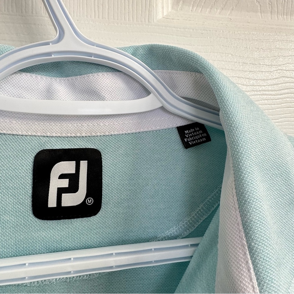 FootJoy FJ Golf Polo Shirt Men's Medium Light Green Donalda Club Performance - Picture 2 of 10